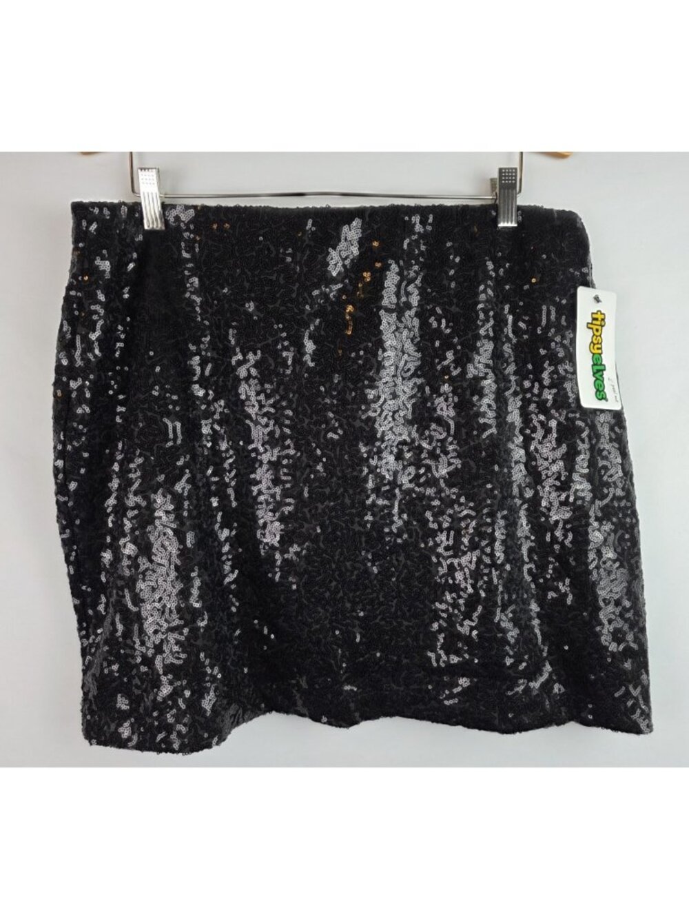 Tipsy Elves Women's Skirt Size Small Black Sequin Party Mini Pencil Skirt